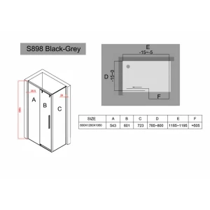 Душевой уголок Black & White Stellar Wind S898-800 120х80
